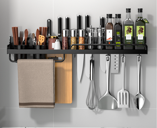 Punch-free Kitchen Rack Wall-mounted Multifunctional Chopsticks And Knife Rack Storage Rack